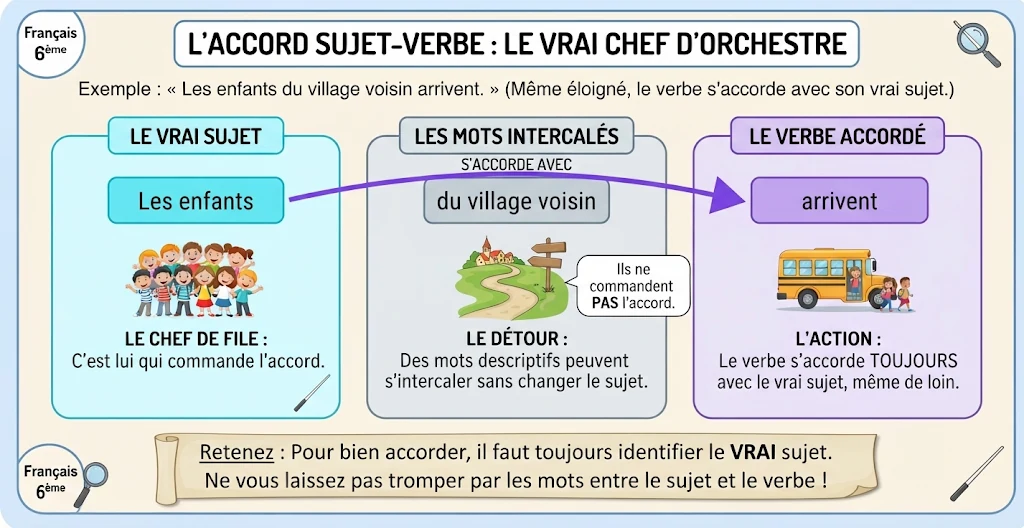 Infographie : l'accord sujet-verbe