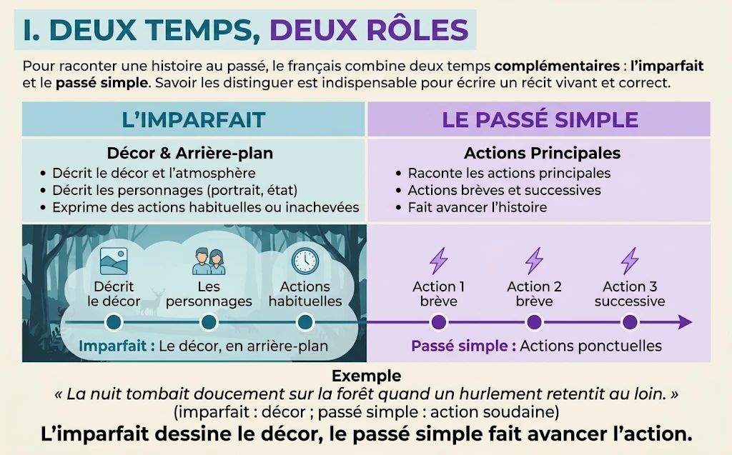 Imparfait et passé simple : deux temps, deux rôles