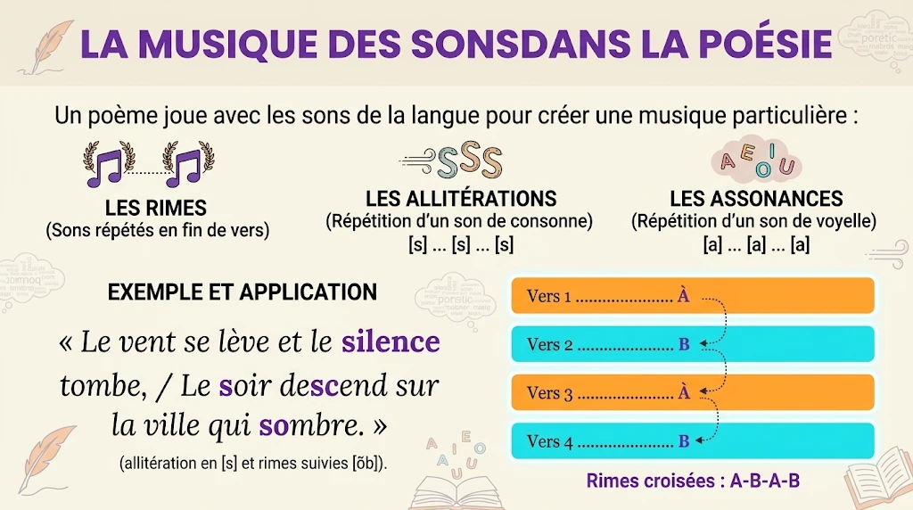 La musique des sons dans la poésie : rimes, allitérations, assonances