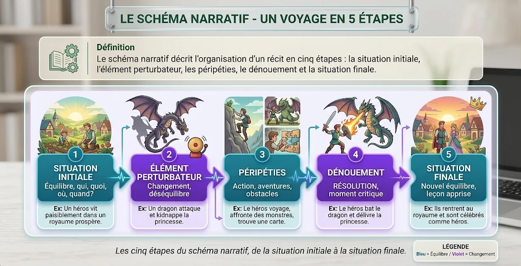 Le schéma narratif en cinq étapes