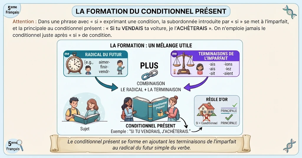 Infographie : la formation du conditionnel présent