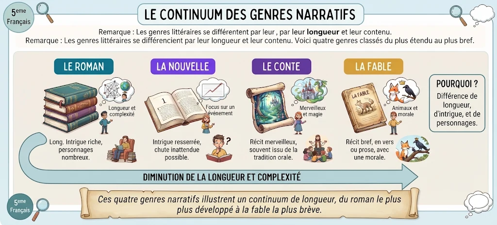 Infographie : le continuum des genres narratifs