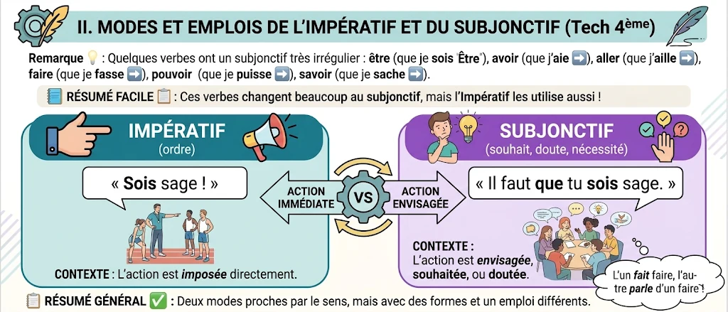 Infographie : l'impératif et le subjonctif