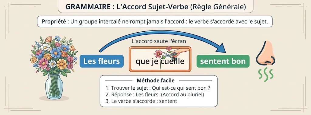 Infographie : l'accord sujet-verbe