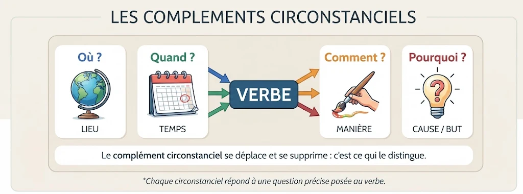 Infographie : les compléments circonstanciels