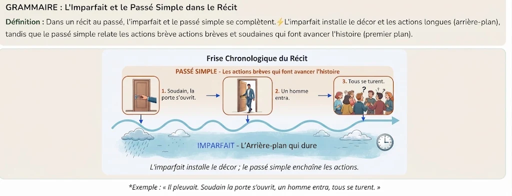 Infographie : imparfait et passé simple dans le récit