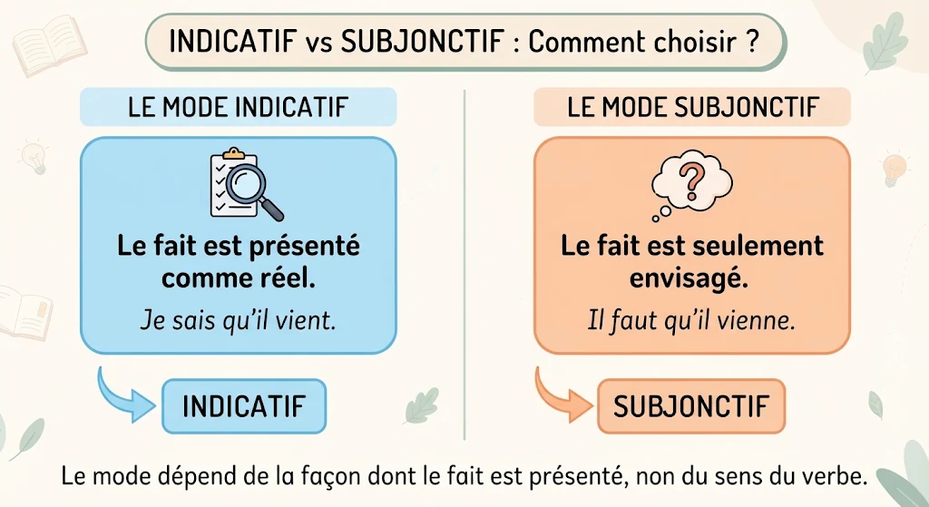 Infographie : indicatif ou subjonctif