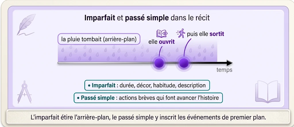 Infographie : imparfait et passé simple dans le récit