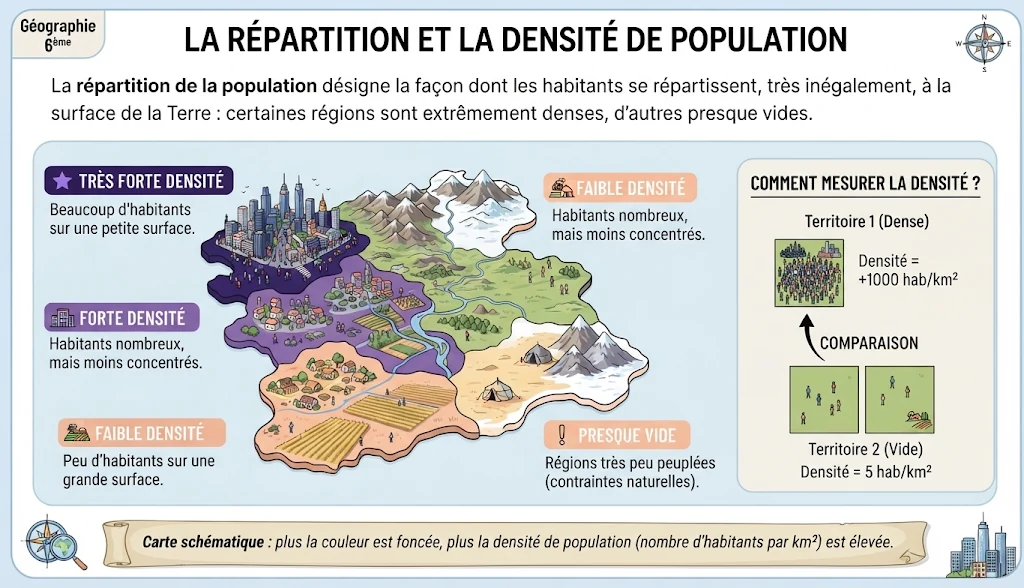 Infographie : la répartition et la densité de population
