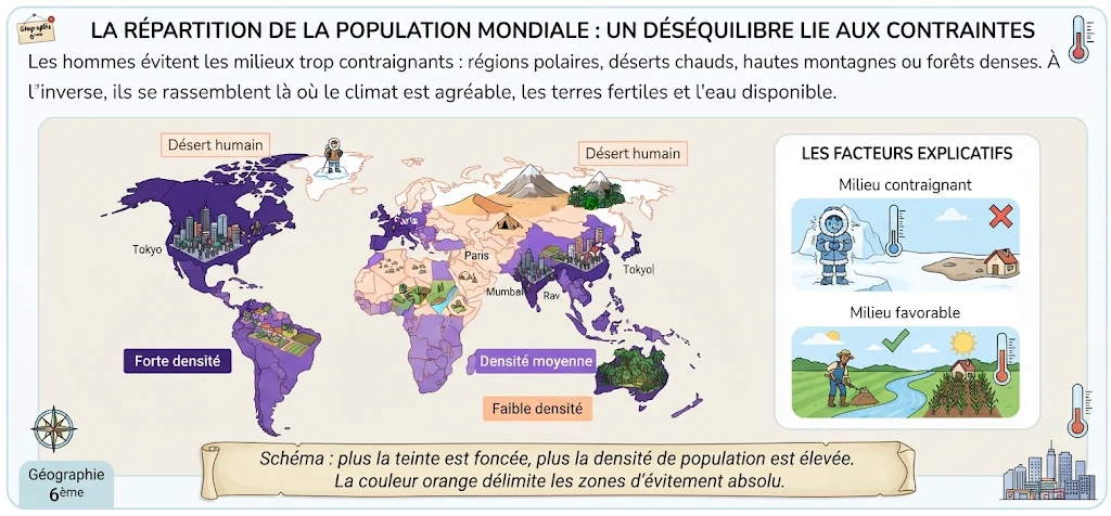 Infographie : la répartition de la population mondiale