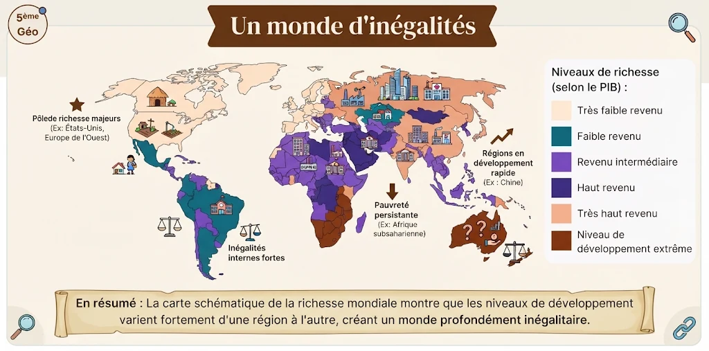 Infographie : un monde d'inégalités (niveaux de richesse)