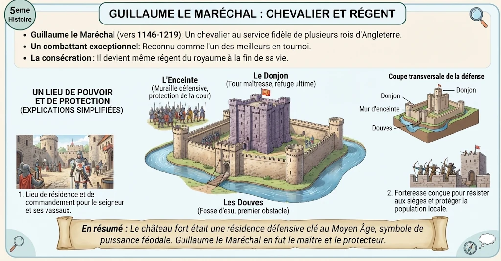 Infographie : le château fort (Guillaume le Maréchal)