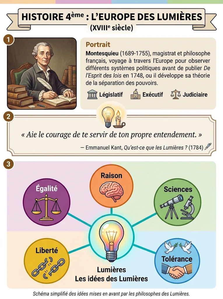 Infographie : l'Europe des Lumières (XVIIIe siècle)
