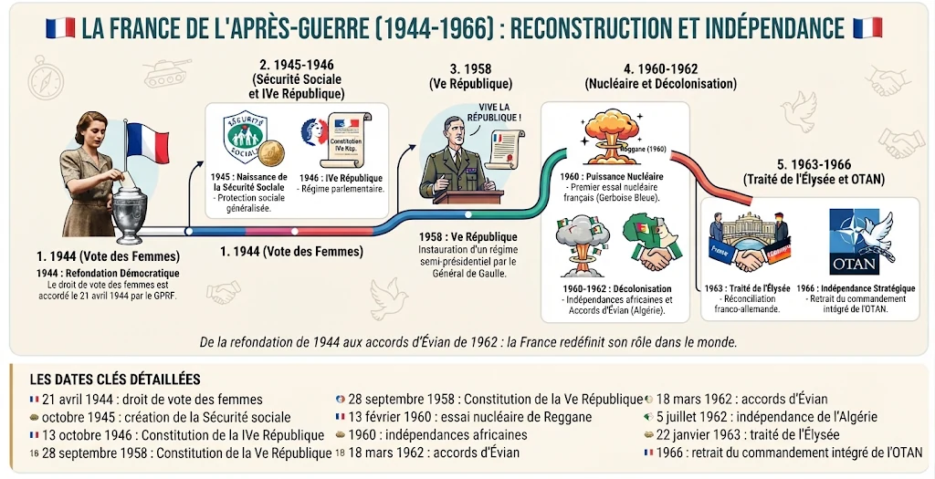 Infographie : la France de l'après-guerre (1944-1966)