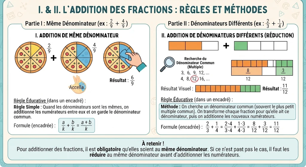 Infographie : l'addition des fractions