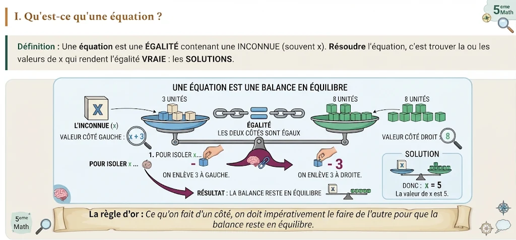 Infographie : qu'est-ce qu'une équation ?