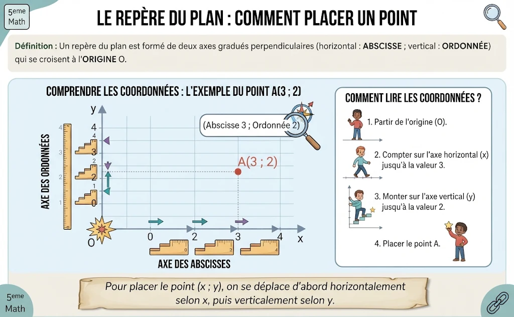 Infographie : le repère du plan, placer un point
