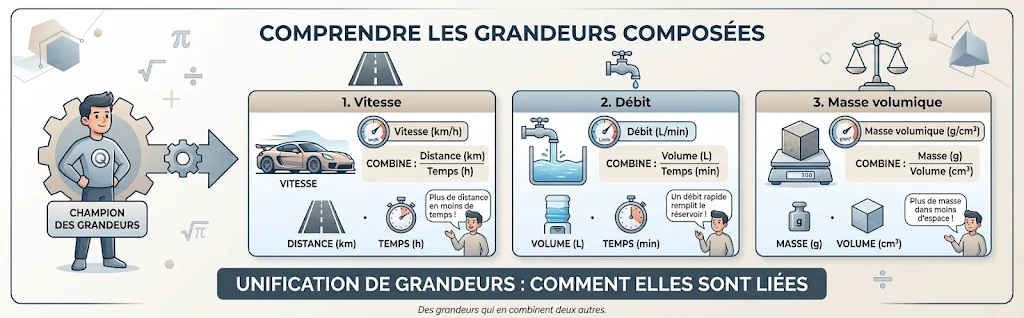 Infographie : comprendre les grandeurs composées