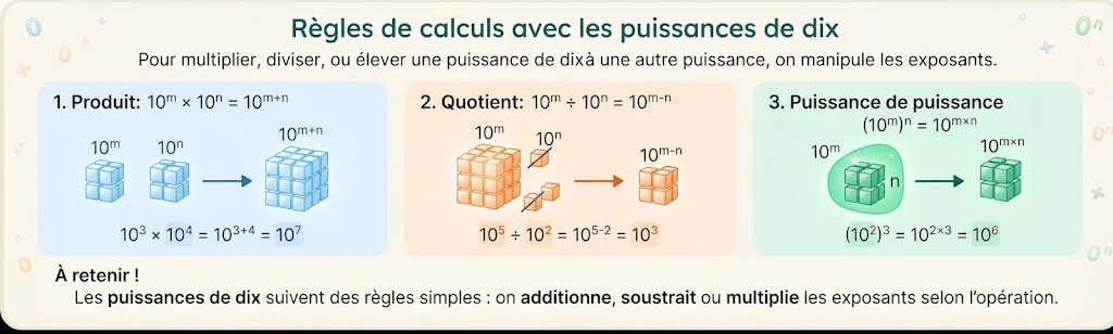 Infographie : les règles de calcul avec les puissances de dix