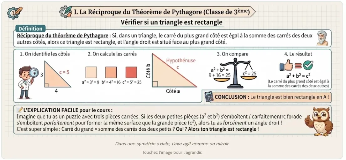 Infographie : la réciproque du théorème de Pythagore