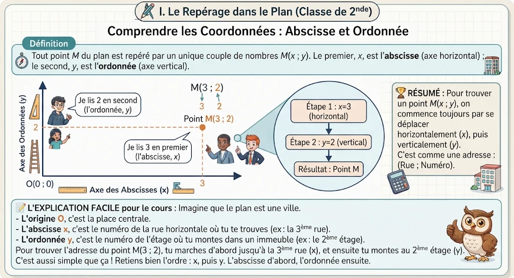 Infographie : le repérage dans le plan (abscisse et ordonnée)