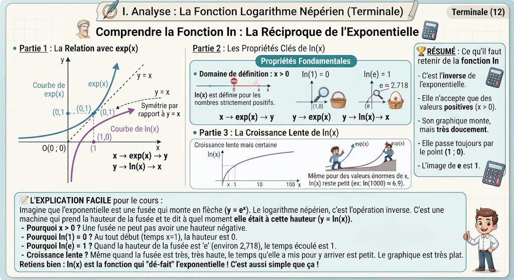 Infographie : la fonction logarithme népérien