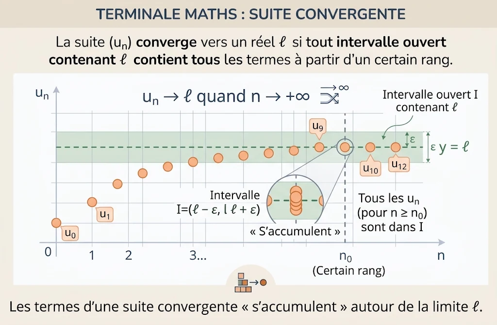 Infographie : une suite convergente et sa limite