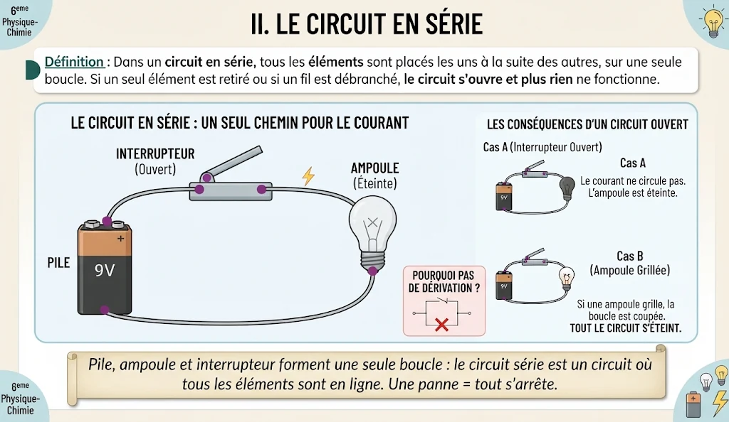 Infographie : le circuit électrique en série