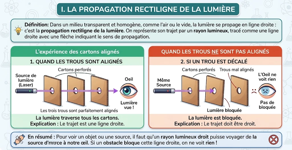 Infographie : la propagation rectiligne de la lumière