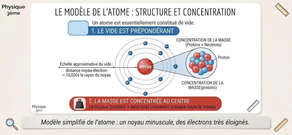 Infographie : le modèle de l'atome, structure et concentration