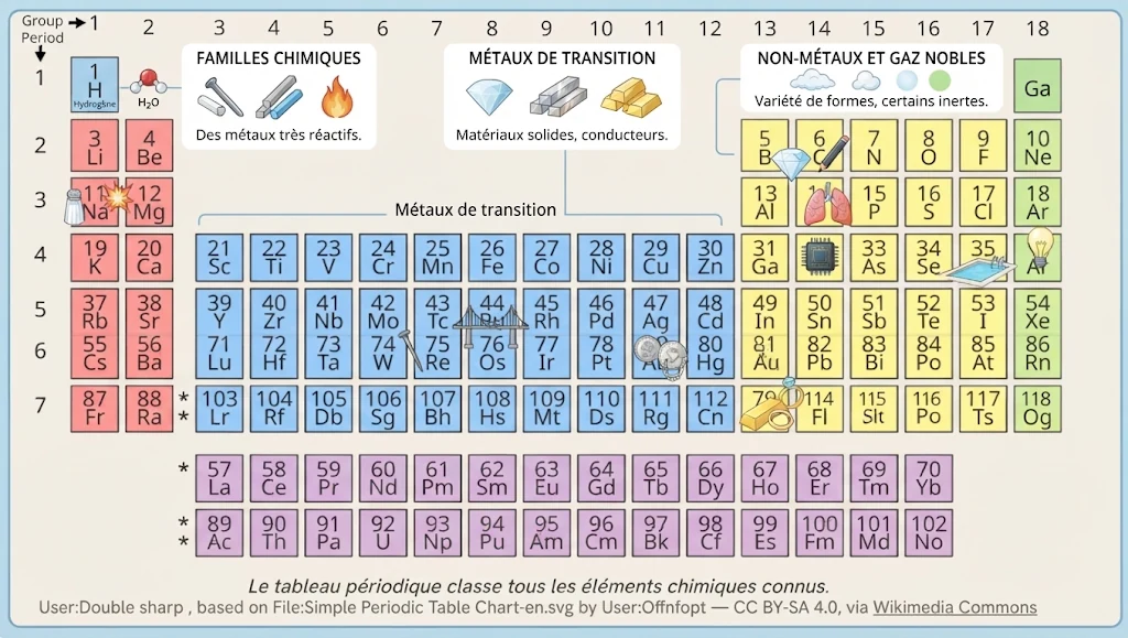 Infographie : le tableau périodique des éléments