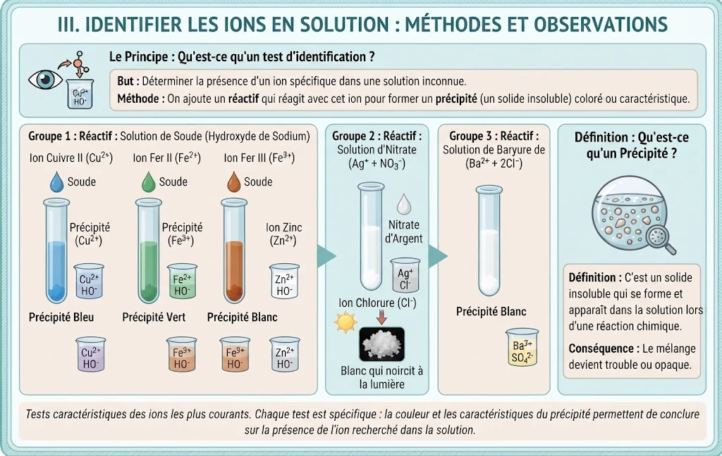 Infographie : identifier les ions en solution