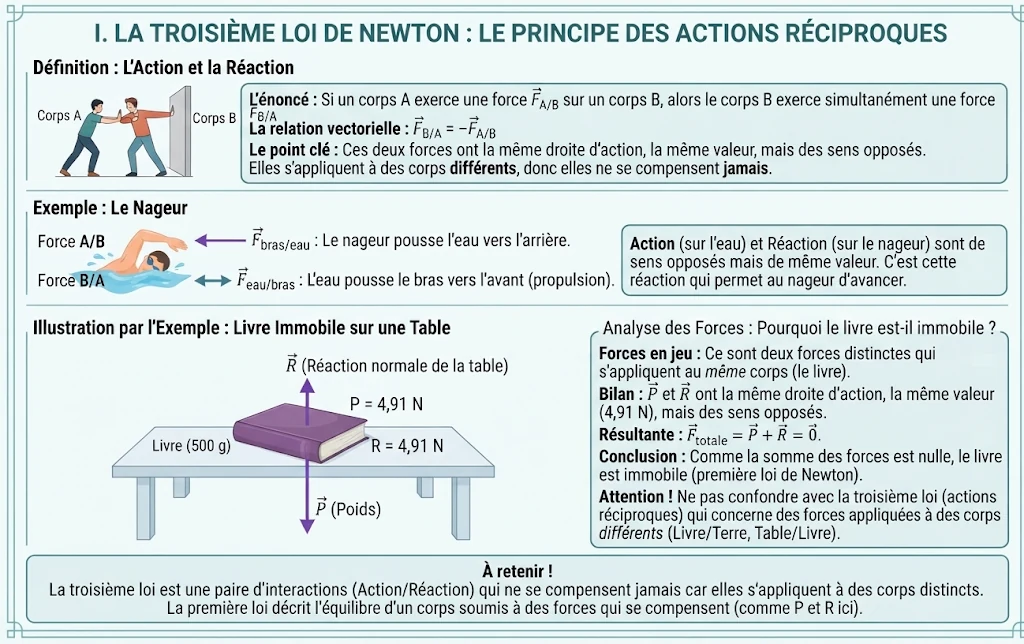 Infographie : la troisième loi de Newton