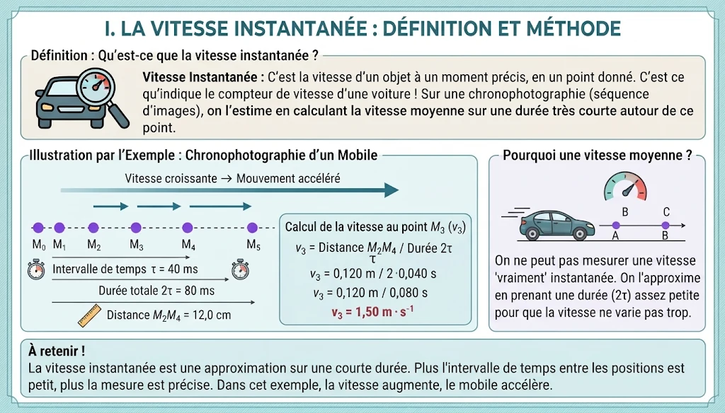 Infographie : la vitesse instantanée