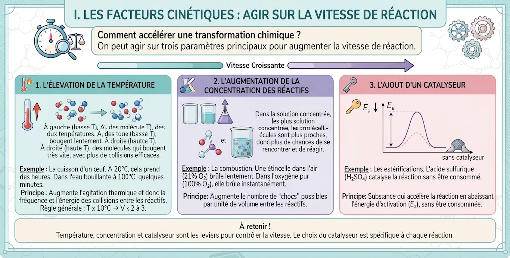 Infographie : les facteurs cinétiques d'une réaction