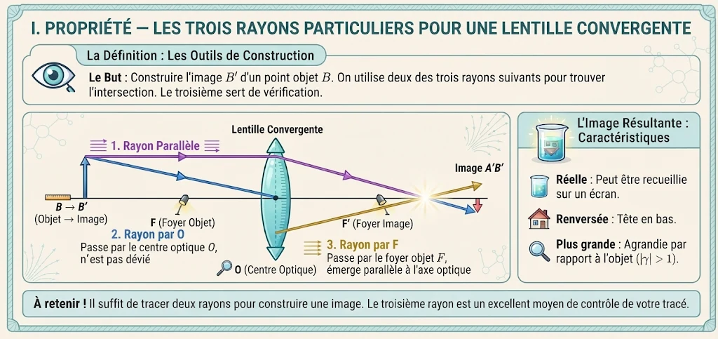 Infographie : construire l'image par une lentille convergente