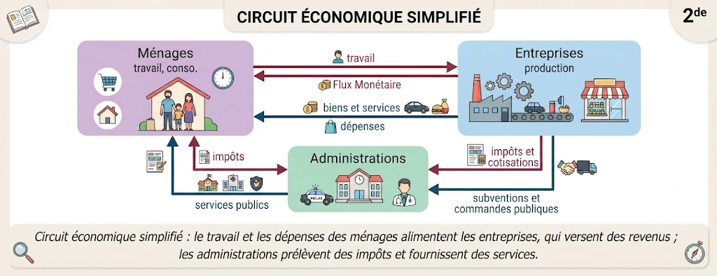 Infographie : le circuit économique simplifié