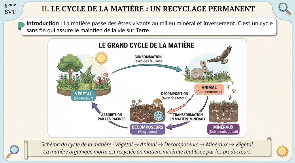 Infographie : le cycle de la matière, un recyclage permanent