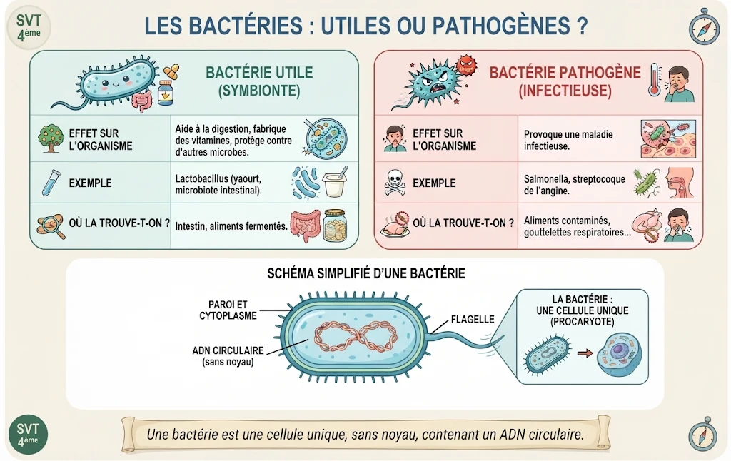 Infographie : les bactéries, utiles ou pathogènes