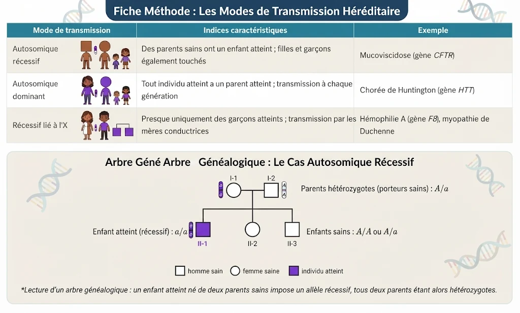 Infographie : les modes de transmission héréditaire
