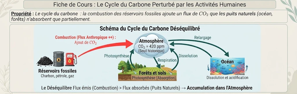 Infographie : le cycle du carbone perturbé par les activités humaines